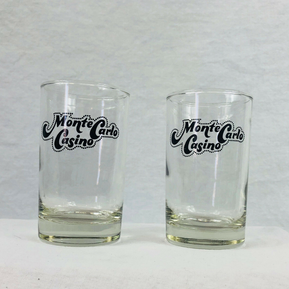 Monte Carlo Hotel Casino Vtg High Ball Glasses